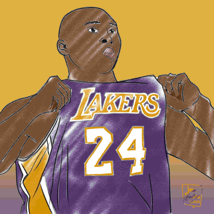 Retrato Kobe Bryant lápices digitales con Clip Studio Paint
